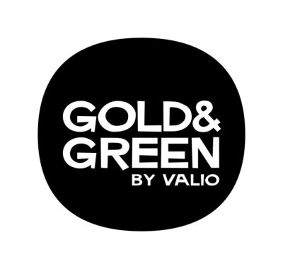Gold and Green by Valio logo